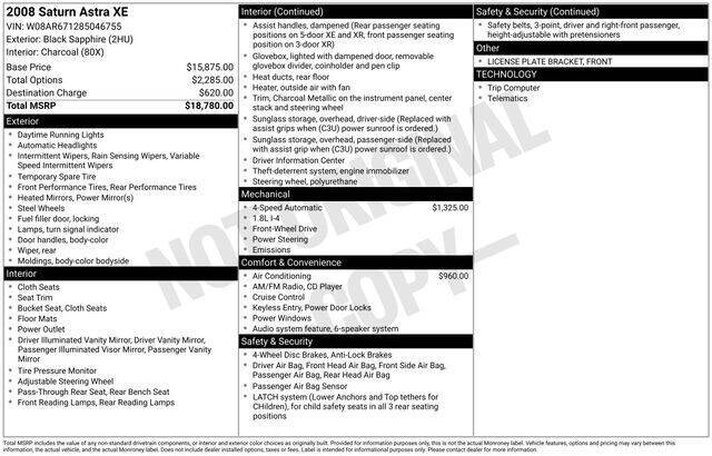 2008 Saturn Astra XE