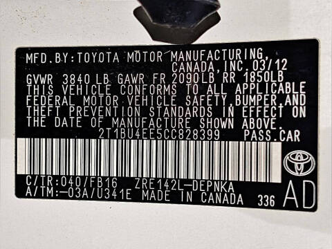 2012 Toyota Corolla LE