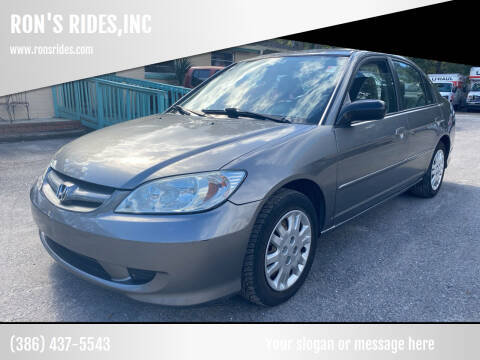 2004 Honda Civic for sale at RON'S RIDES,INC in Bunnell FL