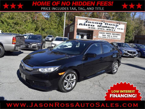 2017 Honda Civic for sale at Jason Ross Auto Sales in Burlington NC