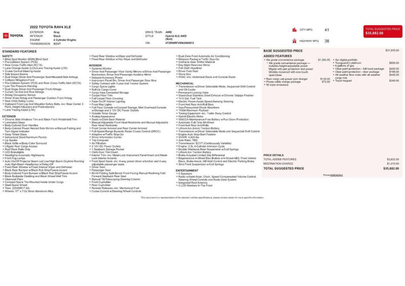 2022 Toyota RAV4 Hybrid XLE