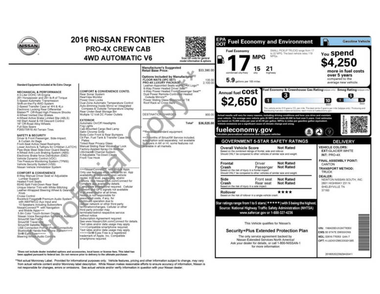 2016 Nissan Frontier