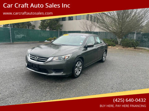 2013 Honda Accord for sale at Car Craft Auto Sales Inc in Lynnwood WA