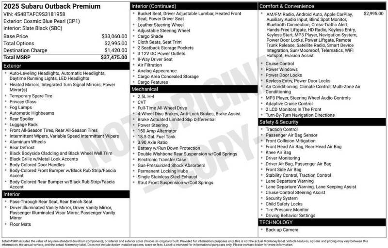 2025 Subaru Outback Premium