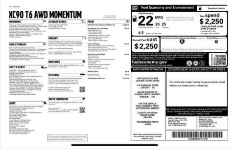 2016 Volvo XC90 T6 Momentum