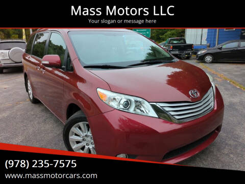 2013 Toyota Sienna for sale at Mass Motors LLC in Worcester MA