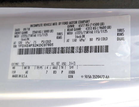 2019 Ford E-Series E-450 SD