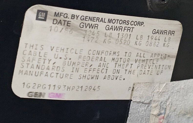 1987 Pontiac Fiero GT