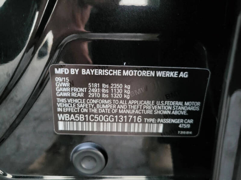 2016 BMW 5 Series 535i