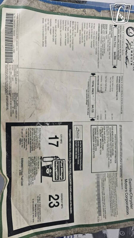 2001 Plymouth Prowler