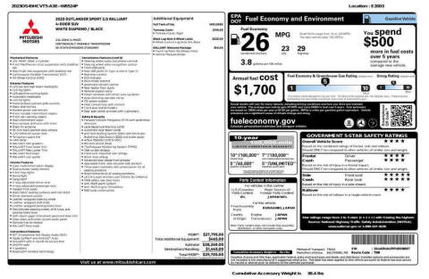 2023 Mitsubishi Outlander Sport Ralliart