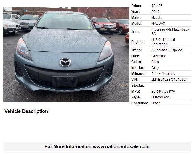2012 Mazda MAZDA3 i Touring