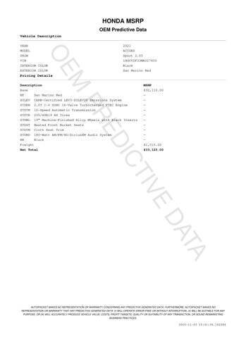 2021 Honda Accord Sport