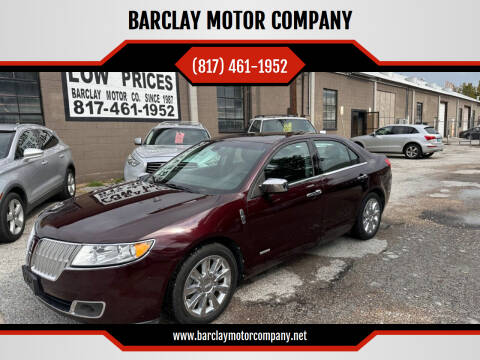 2012 Lincoln MKZ Hybrid for sale at BARCLAY MOTOR COMPANY in Arlington TX
