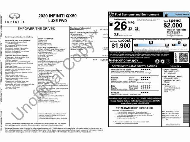 2020 Infiniti QX50 Luxe