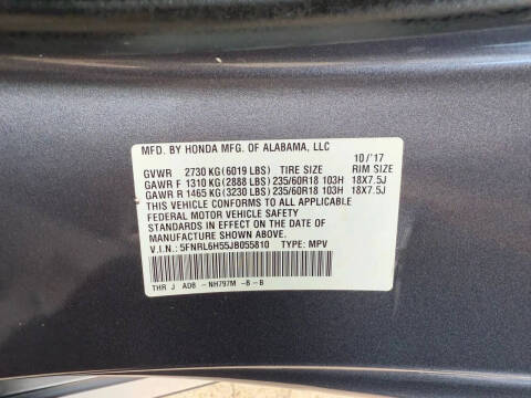 2018 Honda Odyssey EX