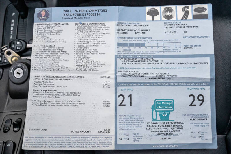 2003 Saab 9-3 SE