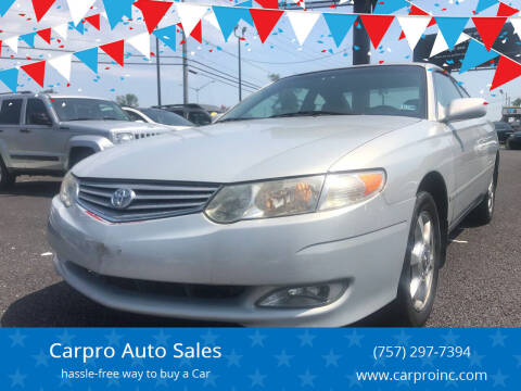 2001 Toyota Camry Solara for sale at Carpro Auto Sales in Chesapeake VA