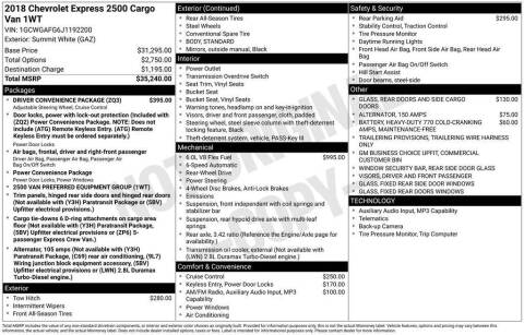 2018 Chevrolet Express 2500