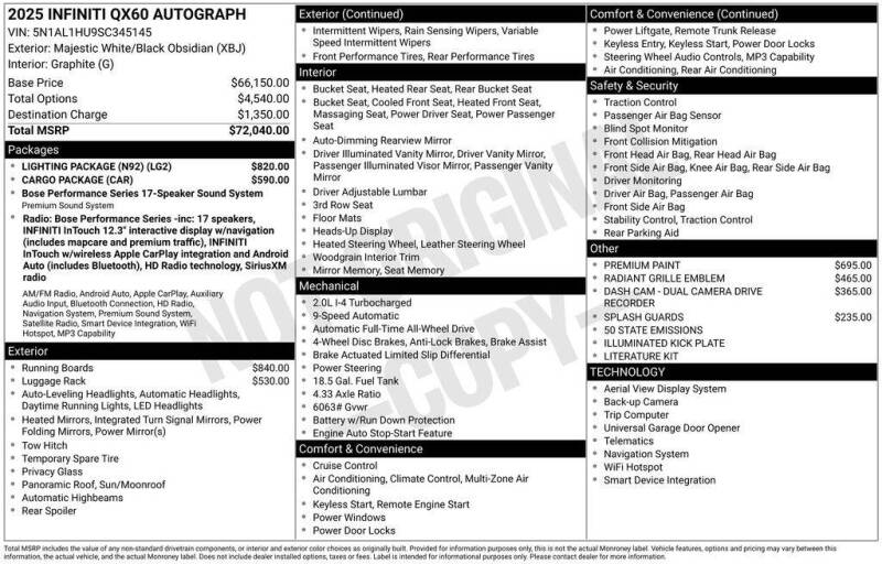 2025 Infiniti QX60 Autograph