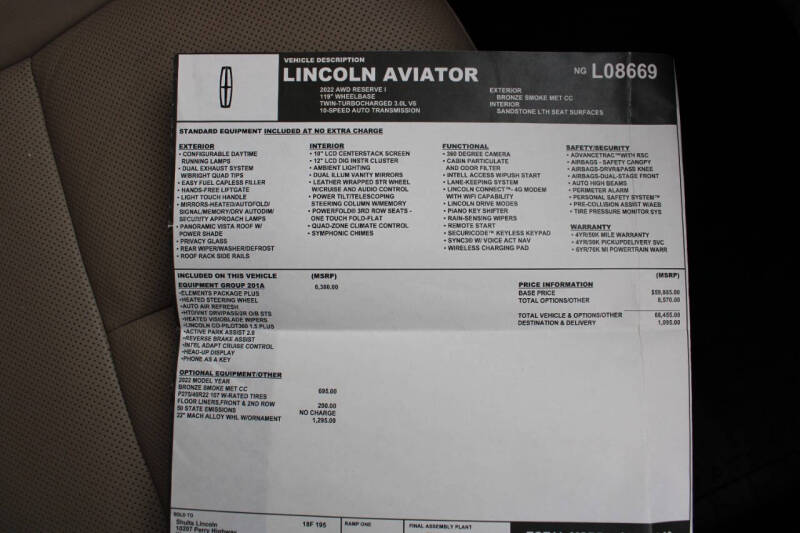 2022 Lincoln Aviator Reserve