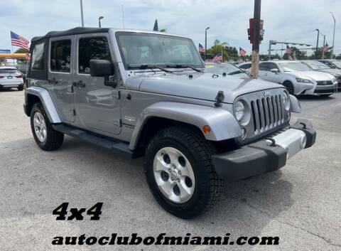 2015 Jeep Wrangler Unlimited for sale at AUTO CLUB OF MIAMI, INC in Miami FL