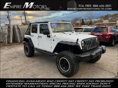 2016 Jeep Wrangler Unlimited for sale at Empire Motors LTD in Cleveland OH