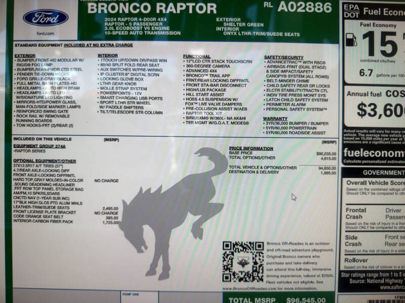 2024 Ford Bronco Raptor