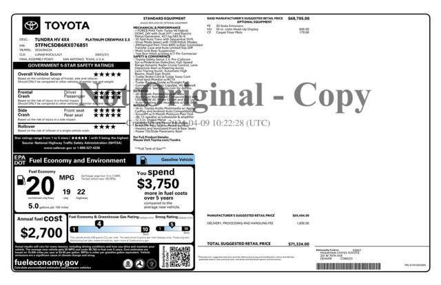 2024 Toyota Tundra Platinum HV