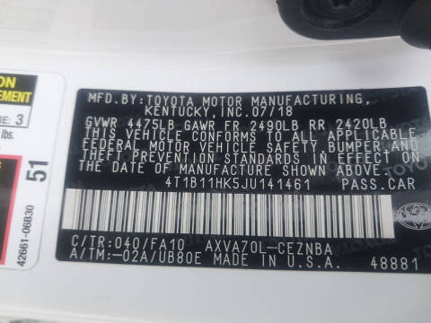 2018 Toyota Camry LE