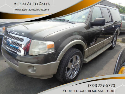 2008 Ford Expedition EL for sale at Aspen Auto Sales in Wayne MI