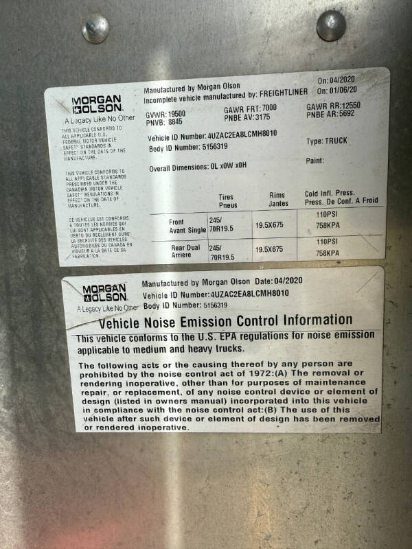 2020 Freightliner MT45 Chassis