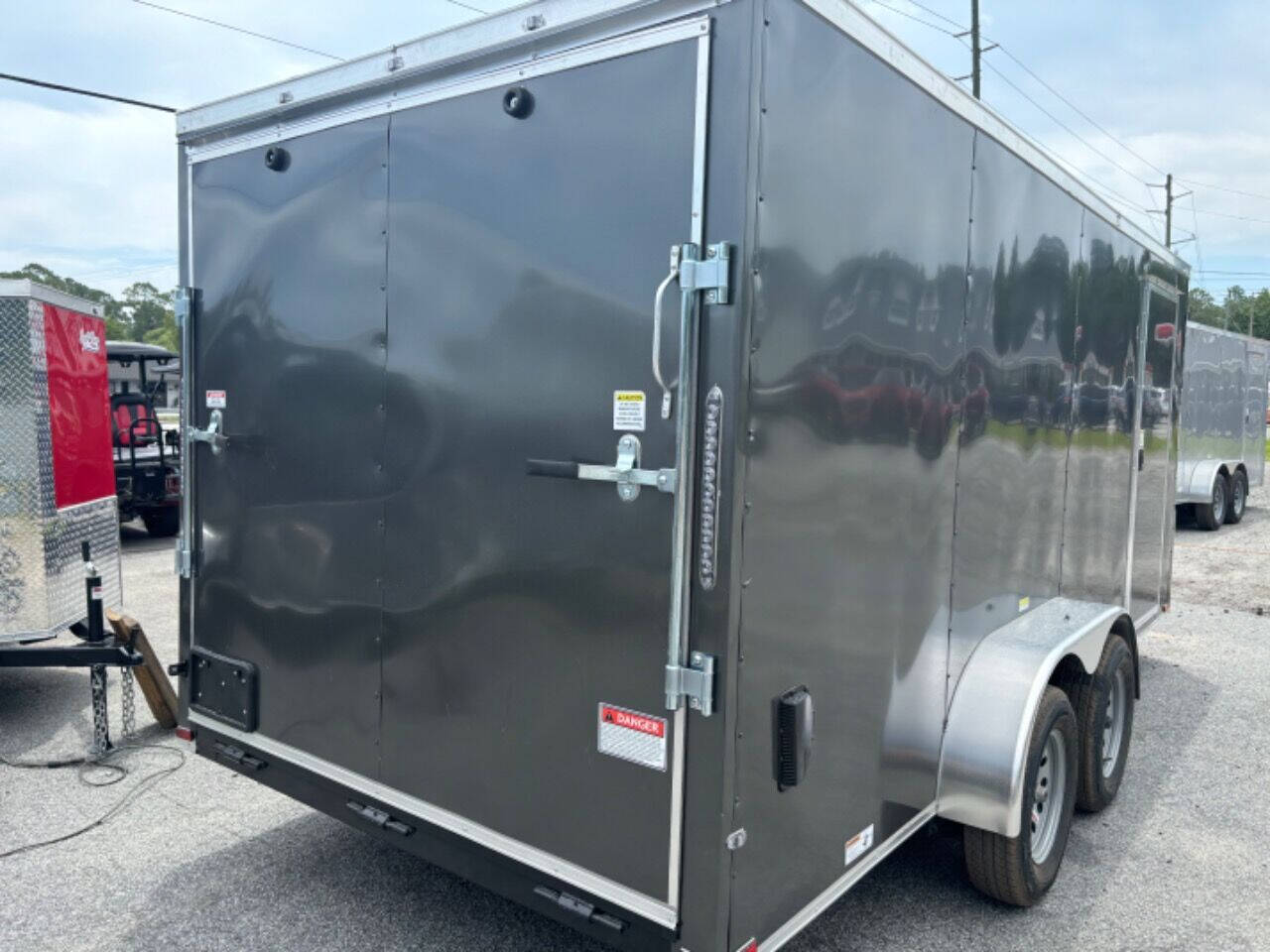 2024 Quality Cargo Trailer  7x16 Enclosed Cargo Trailer Charcoal  for sale at Cross Resurrection Golf Carts and Trailers in Rincon, GA