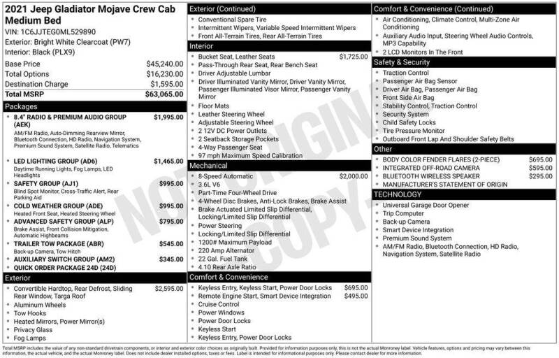 2021 Jeep Gladiator Mojave