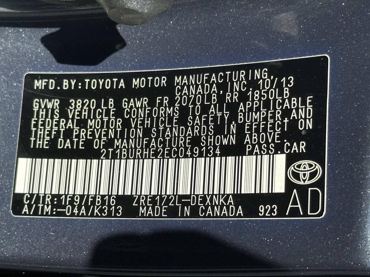 2014 Toyota Corolla  - $13,100