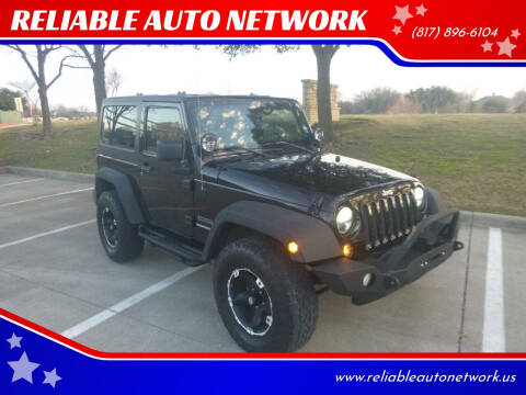 2012 Jeep Wrangler for sale at RELIABLE AUTO NETWORK in Arlington TX