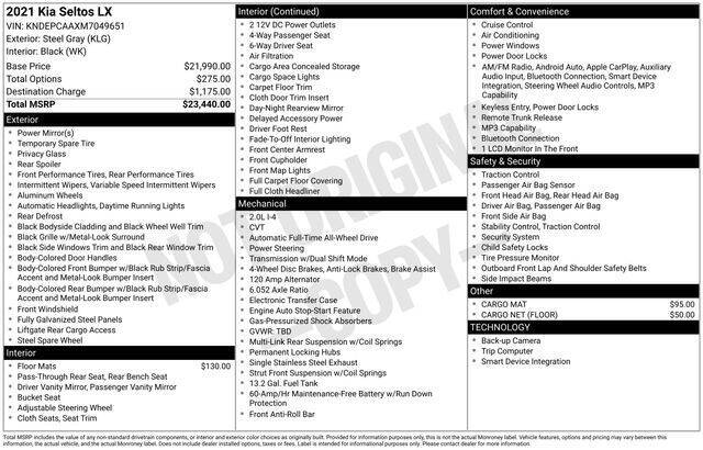 2021 Kia Seltos LX