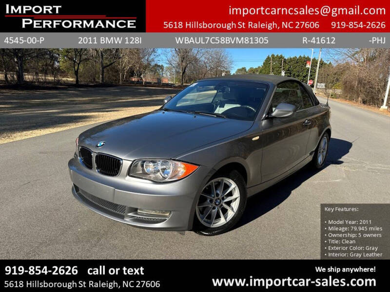 2011 BMW 1 Series for sale at Import Performance Sales in Raleigh NC