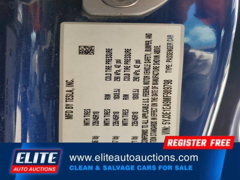 2021 Tesla Model 3 Standard Range Plus