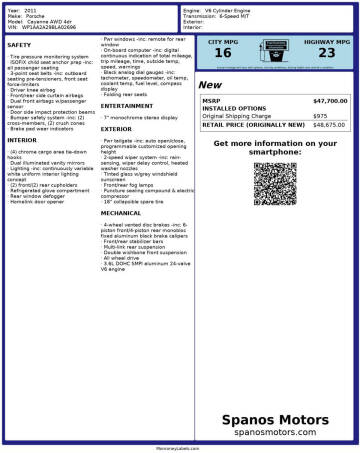 2011 Porsche Cayenne Tiptronic