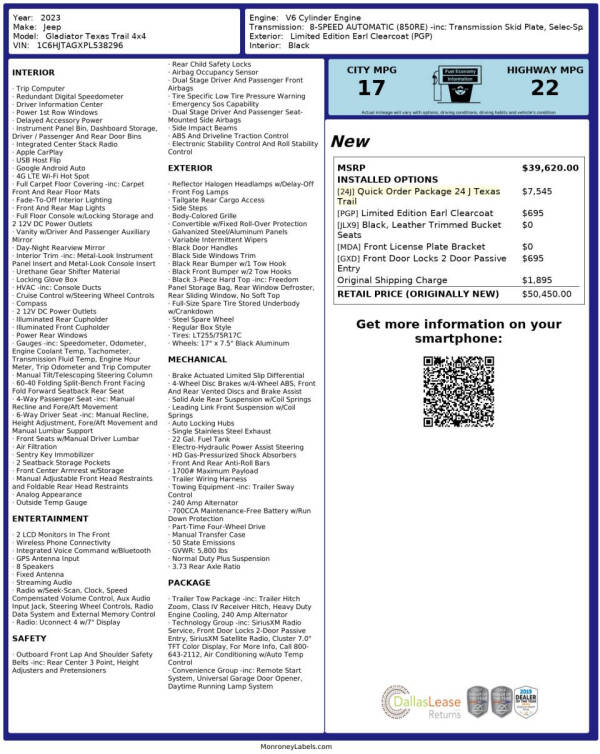 2023 Jeep Gladiator Texas Trail