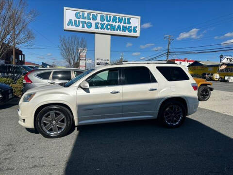 2012 GMC Acadia for sale at Glen Burnie Auto Exchange in Glen Burnie MD
