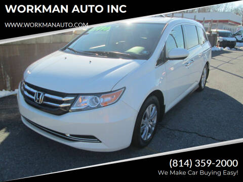 2016 Honda Odyssey for sale at WORKMAN AUTO INC in Bellefonte PA
