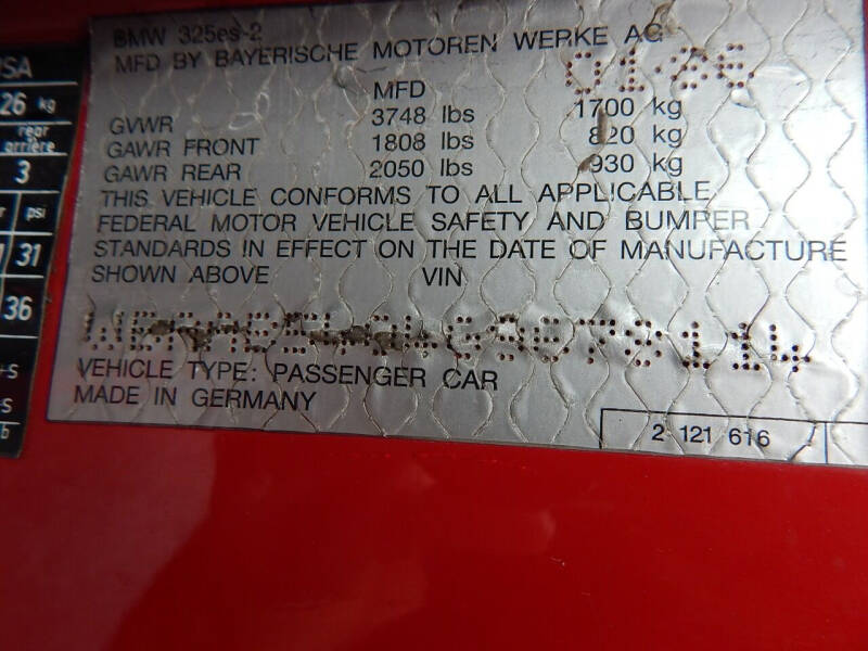 1986 BMW 3 Series 325es