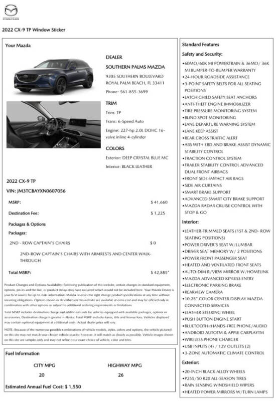 2022 Mazda CX-9 Touring Plus