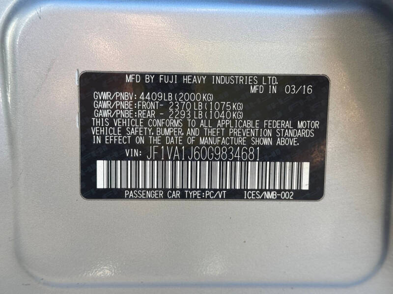 2016 Subaru WRX Limited