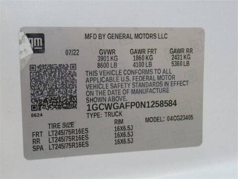 2022 Chevrolet Express 2500