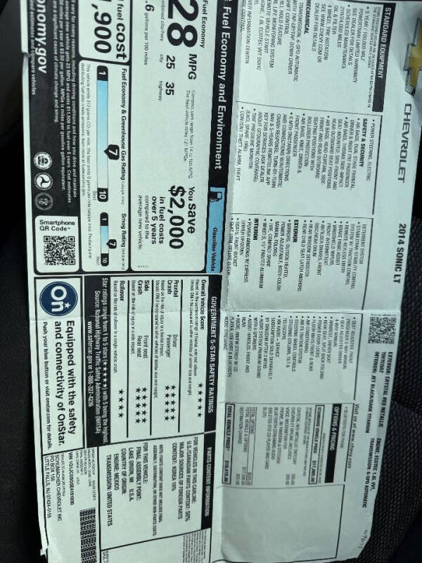 2014 Chevrolet Sonic LT Auto