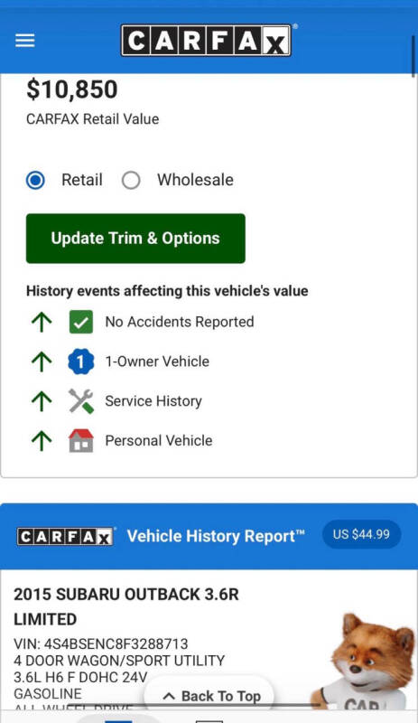 2015 Subaru Outback 3.6R Limited