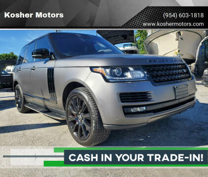 2016 Land Rover Range Rover for sale at Kosher Motors in Hollywood FL